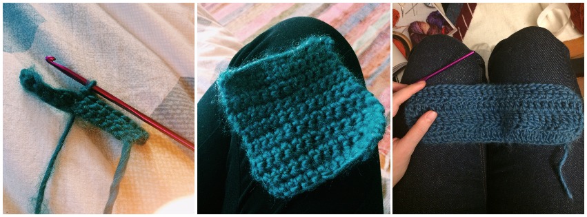 series of crochet steps